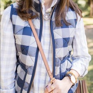 J Crew Blue Buffalo Plaid Excursion Vest